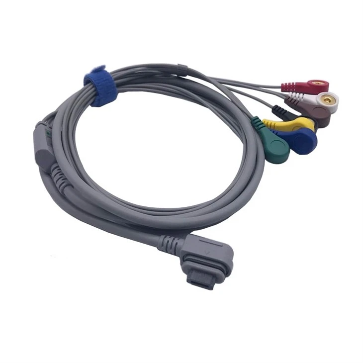 ECG Telemetry Leadwire Holter Cable 5-Leads Snap Compatible With GE SEER Light factory