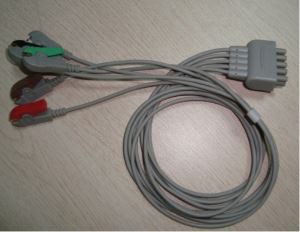 GE Marqutte Dash PRO4000 5 uçlu EKG Kablosu, IEC / AHA, CE için SNAP / CLIP