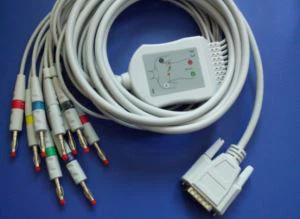Nihon Kohden BA-902D Leader kablolu Ile birlikte 10 uçlu EKG Kablosu, dirençsiz Çin'den banane